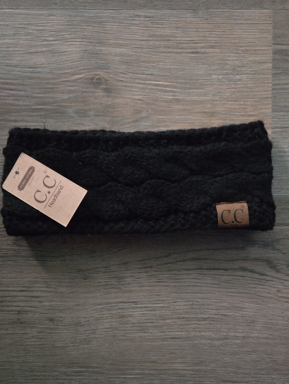 C.C Kids Black Knit Cable Headwrap